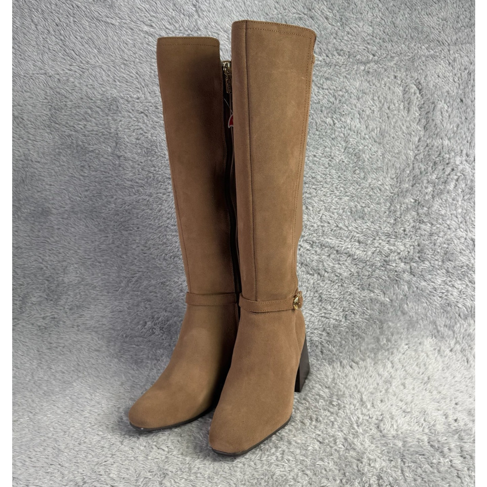 Blondo Twyla Tall Suede Boots Women's Size 5.5 Tan Taupe Riding Boots High Heel - Picture 6 of 14